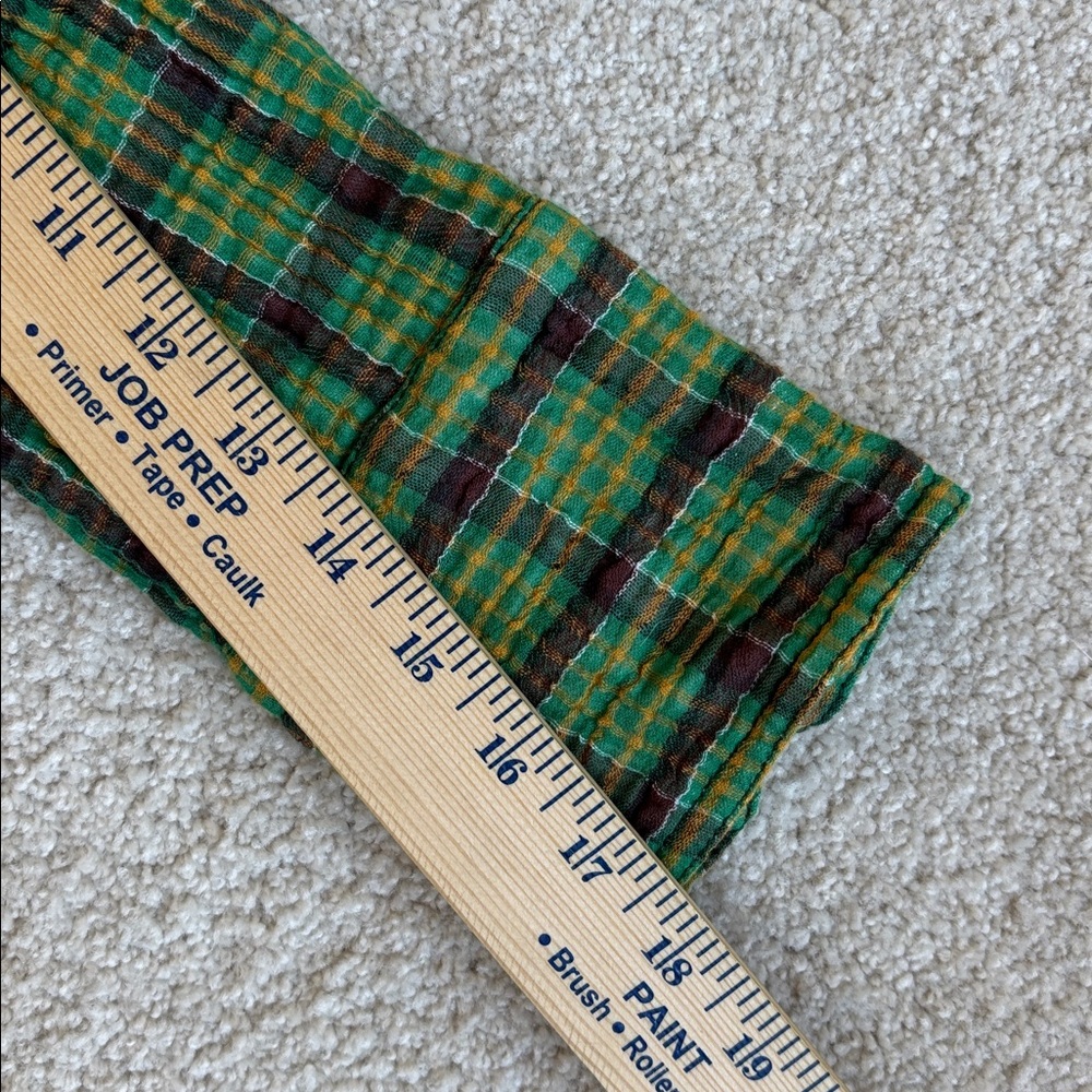 Free People We The‎ Free Cardiff Oversized Gauze Shirt Green Plaid Women’s XS - Picture 16 of 16